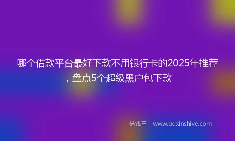 哪个借款平台最好下款不用银行卡的2025年推荐，盘点5个超级黑户包下款