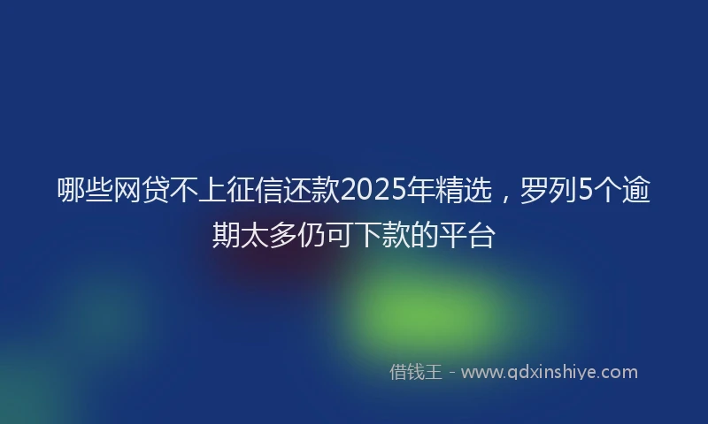 哪些网贷不上征信还款2025年精选，罗列5个逾期太多仍可下款的平台