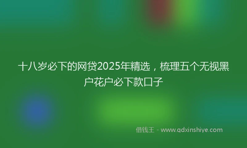 十八岁必下的网贷2025年精选，梳理五个无视黑户花户必下款口子