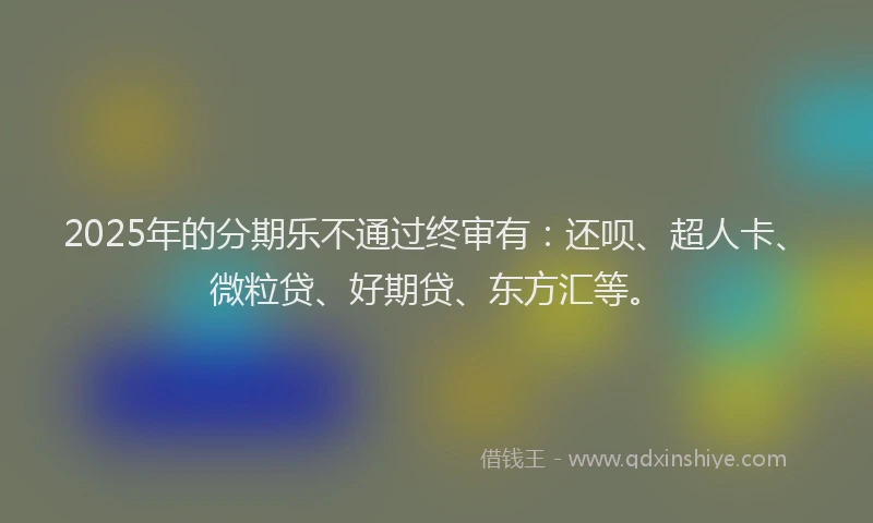 2025年的分期乐不通过终审有：还呗、超人卡、微粒贷、好期贷、东方汇等。