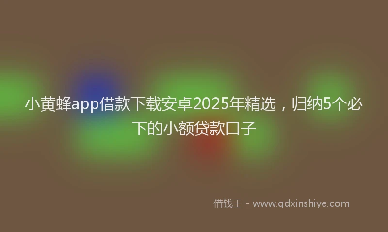 小黄蜂app借款下载安卓2025年精选，归纳5个必下的小额贷款口子