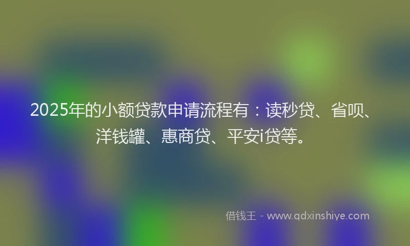 2025年的小额贷款申请流程有：读秒贷、省呗、洋钱罐、惠商贷、平安i贷等。