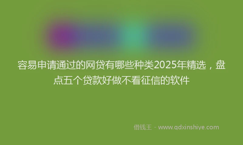 容易申请通过的网贷有哪些种类2025年精选，盘点五个贷款好做不看征信的软件