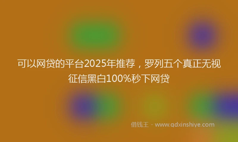 可以网贷的平台2025年推荐，罗列五个真正无视征信黑白100%秒下网贷