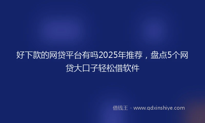 好下款的网贷平台有吗2025年推荐，盘点5个网贷大口子轻松借软件