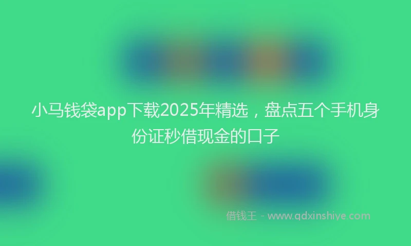 小马钱袋app下载2025年精选，盘点五个手机身份证秒借现金的口子