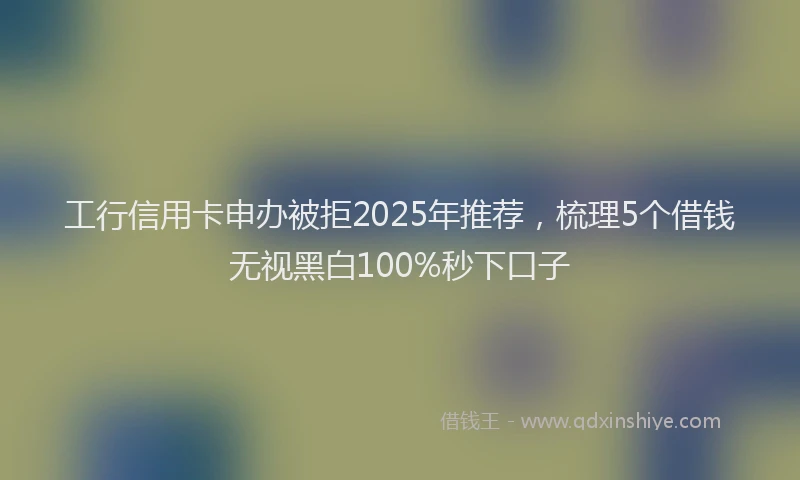 工行信用卡申办被拒2025年推荐，梳理5个借钱无视黑白100%秒下口子