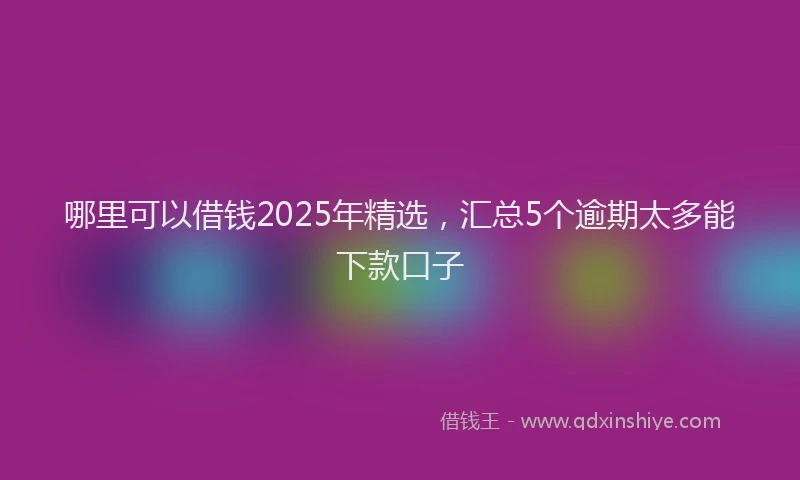 哪里可以借钱2025年精选，汇总5个逾期太多能下款口子