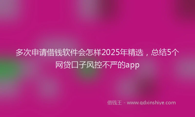 多次申请借钱软件会怎样2025年精选，总结5个网贷口子风控不严的app