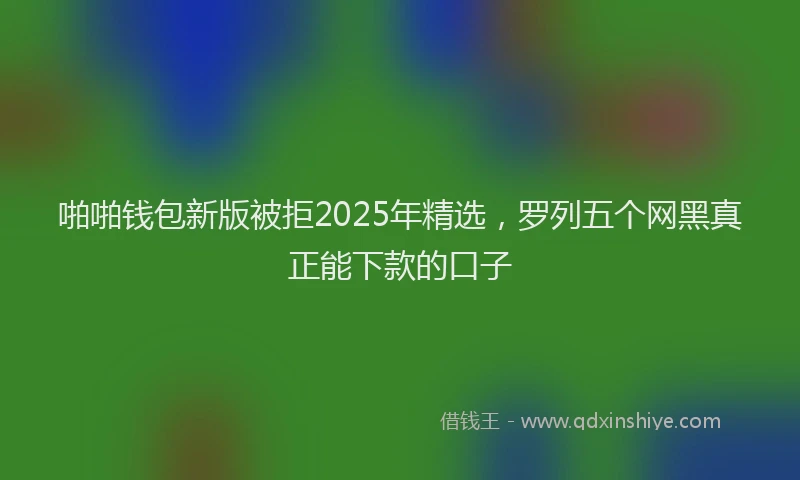 啪啪钱包新版被拒2025年精选，罗列五个网黑真正能下款的口子