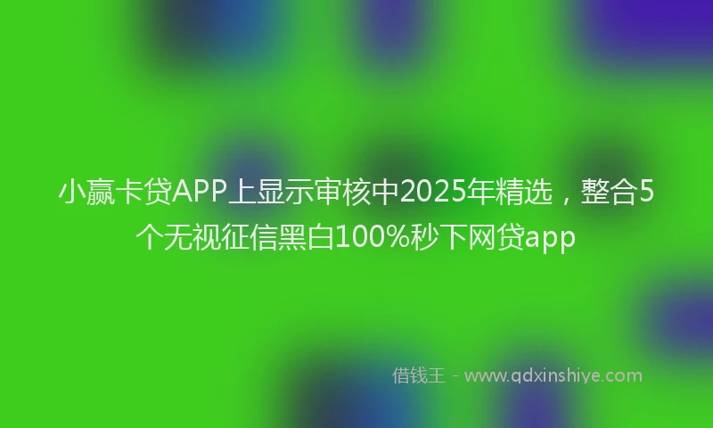 小赢卡贷APP上显示审核中2025年精选，整合5个无视征信黑白100%秒下网贷app