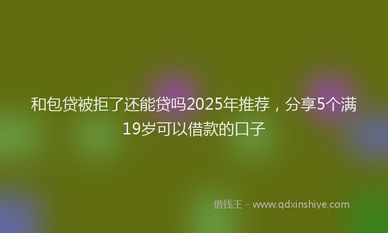 和包贷被拒了还能贷吗2025年推荐，分享5个满19岁可以借款的口子