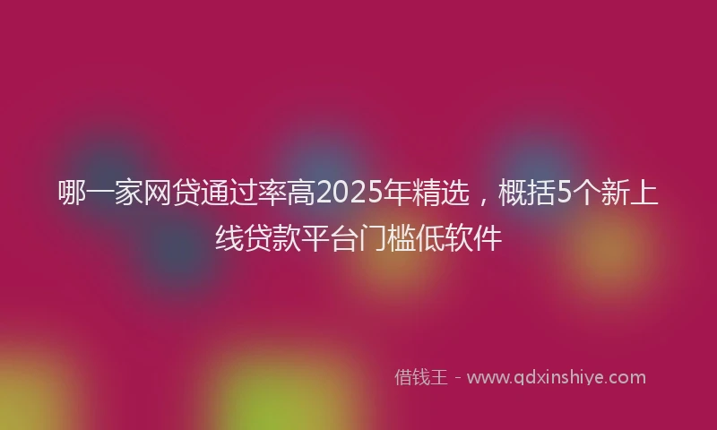哪一家网贷通过率高2025年精选，概括5个新上线贷款平台门槛低软件