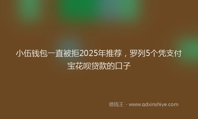 小伍钱包一直被拒2025年推荐，罗列5个凭支付宝花呗贷款的口子