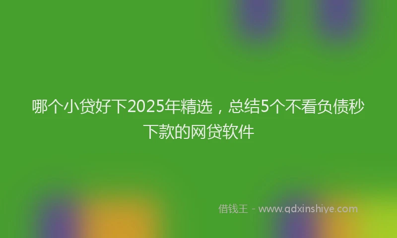 哪个小贷好下2025年精选，总结5个不看负债秒下款的网贷软件