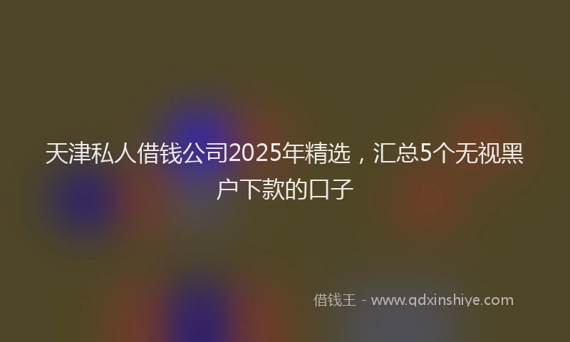 天津私人借钱公司2025年精选，汇总5个无视黑户下款的口子