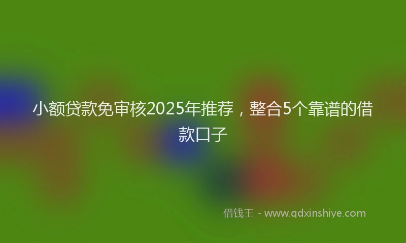 小额贷款免审核2025年推荐，整合5个靠谱的借款口子