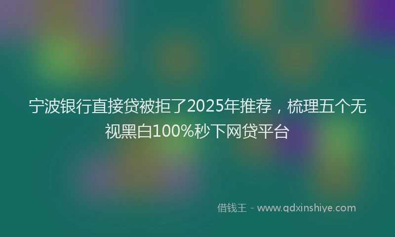 宁波银行直接贷被拒了2025年推荐，梳理五个无视黑白100%秒下网贷平台