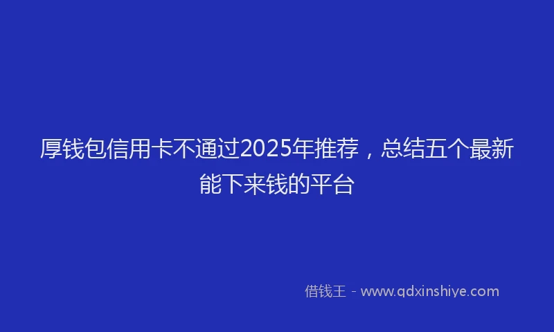 厚钱包信用卡不通过2025年推荐，总结五个最新能下来钱的平台