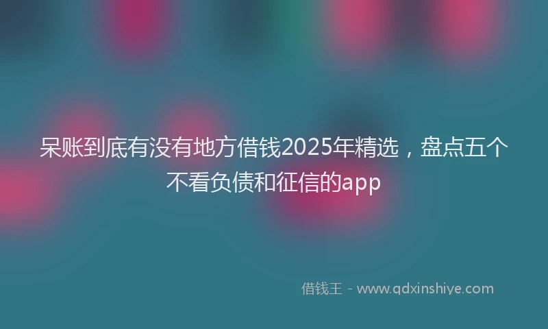 呆账到底有没有地方借钱2025年精选，盘点五个不看负债和征信的app