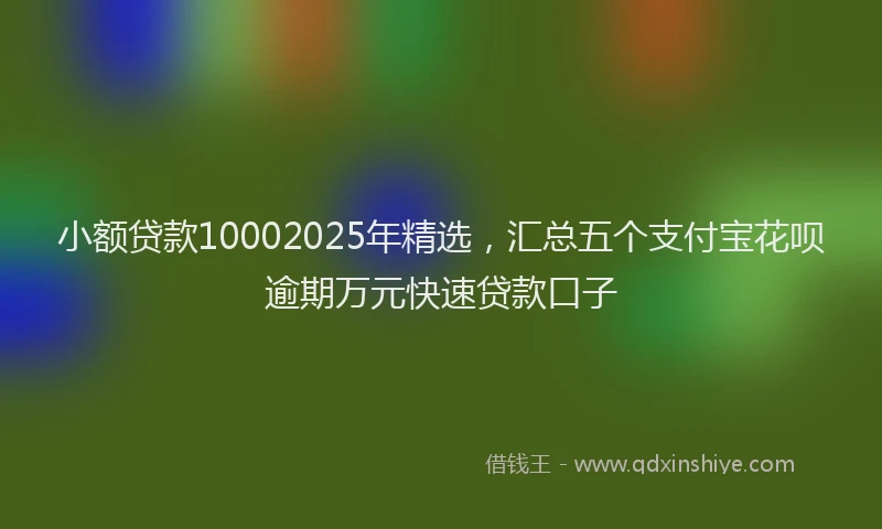 小额贷款10002025年精选，汇总五个支付宝花呗逾期万元快速贷款口子
