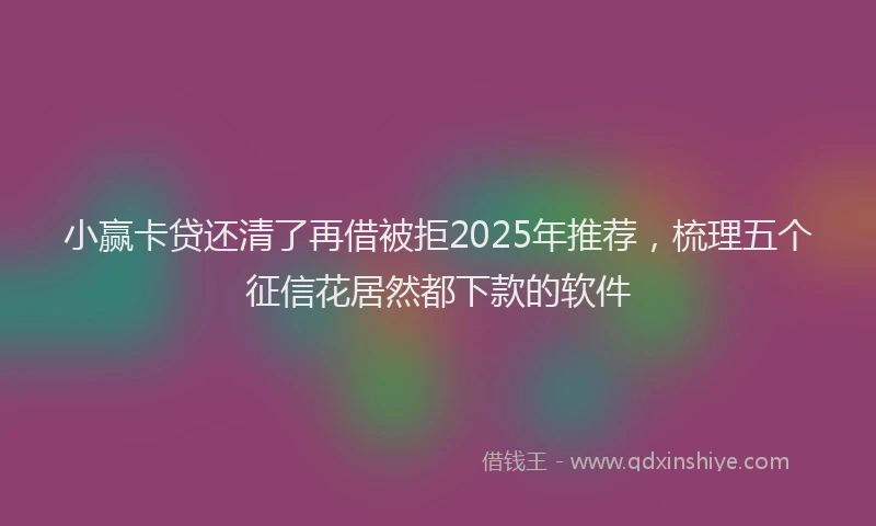 小赢卡贷还清了再借被拒2025年推荐，梳理五个征信花居然都下款的软件