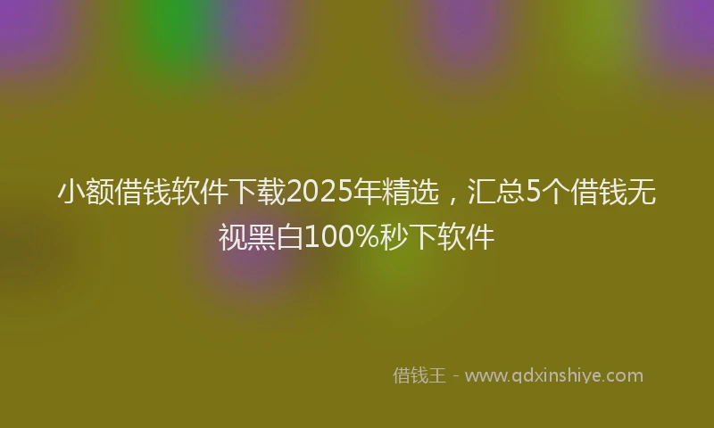 小额借钱软件下载2025年精选，汇总5个借钱无视黑白100%秒下软件