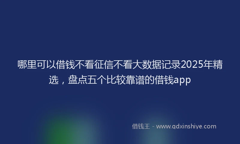 哪里可以借钱不看征信不看大数据记录2025年精选，盘点五个比较靠谱的借钱app