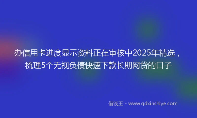 办信用卡进度显示资料正在审核中2025年精选，梳理5个无视负债快速下款长期网贷的口子