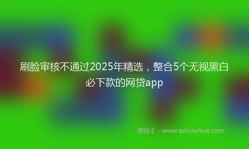 刷脸审核不通过2025年精选，整合5个无视黑白必下款的网贷app