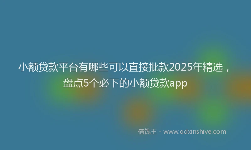 小额贷款平台有哪些可以直接批款2025年精选，盘点5个必下的小额贷款app