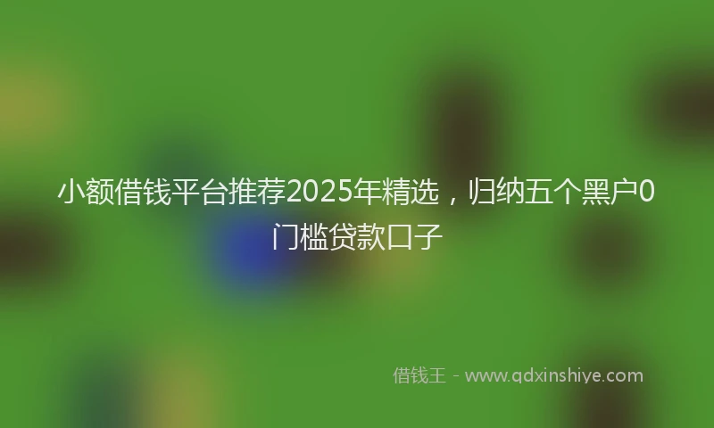 小额借钱平台推荐2025年精选，归纳五个黑户0门槛贷款口子