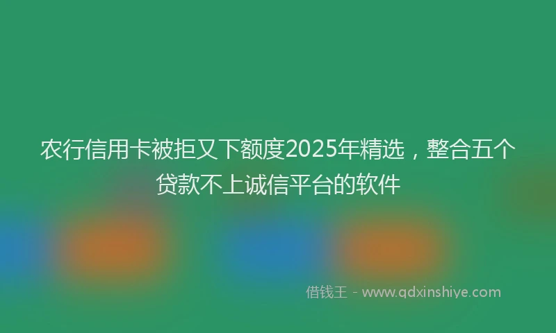 农行信用卡被拒又下额度2025年精选，整合五个贷款不上诚信平台的软件