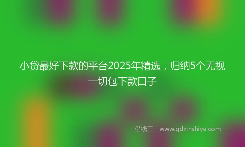 小贷最好下款的平台2025年精选，归纳5个无视一切包下款口子