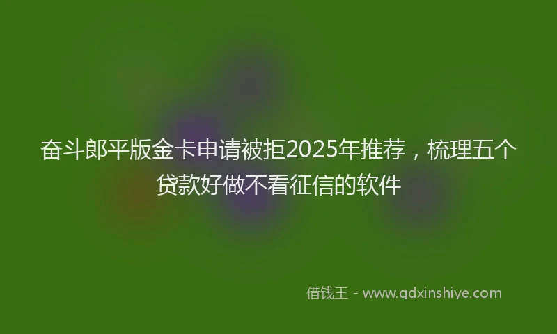 奋斗郎平版金卡申请被拒2025年推荐，梳理五个贷款好做不看征信的软件