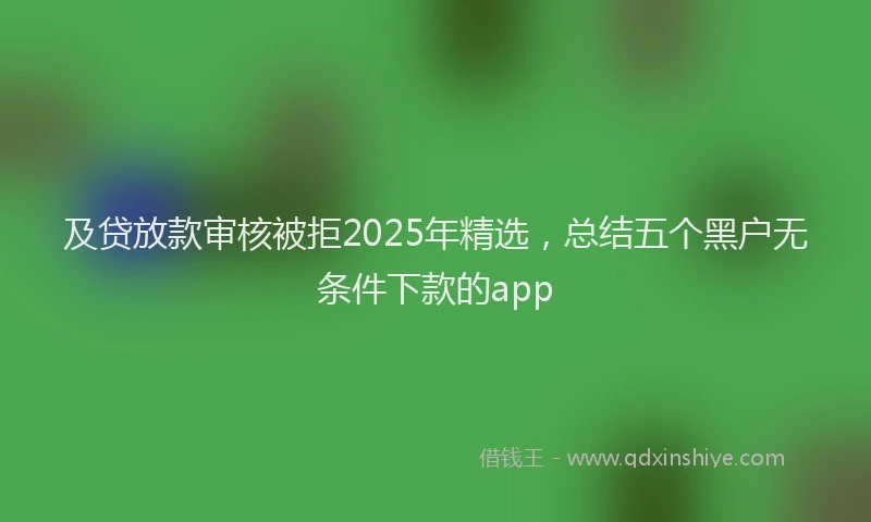 及贷放款审核被拒2025年精选，总结五个黑户无条件下款的app