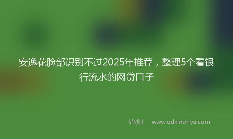 安逸花脸部识别不过2025年推荐，整理5个看银行流水的网贷口子