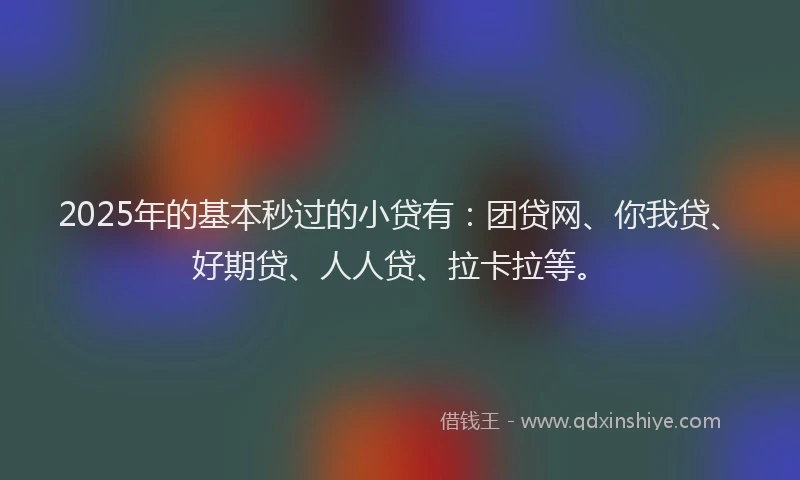 2025年的基本秒过的小贷有：团贷网、你我贷、好期贷、人人贷、拉卡拉等。