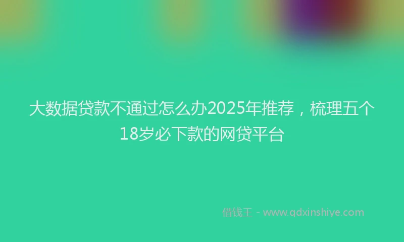 大数据贷款不通过怎么办2025年推荐，梳理五个18岁必下款的网贷平台