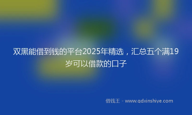 双黑能借到钱的平台2025年精选，汇总五个满19岁可以借款的口子