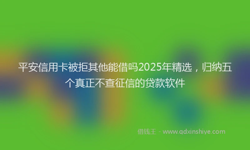 平安信用卡被拒其他能借吗2025年精选，归纳五个真正不查征信的贷款软件