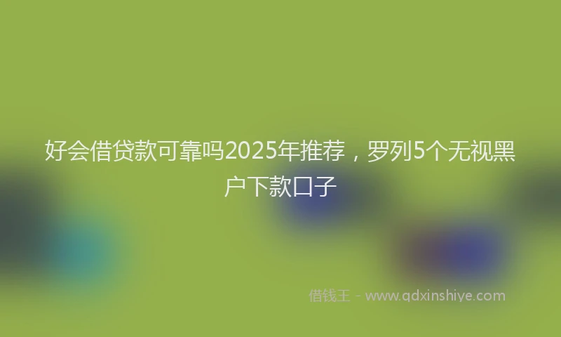 好会借贷款可靠吗2025年推荐，罗列5个无视黑户下款口子