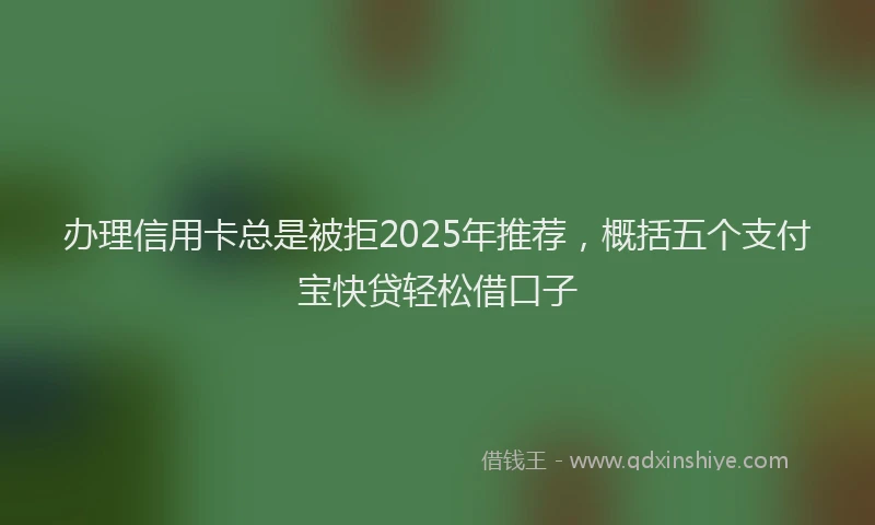办理信用卡总是被拒2025年推荐，概括五个支付宝快贷轻松借口子