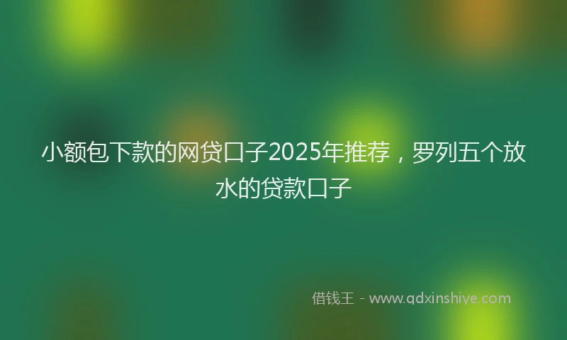 小额包下款的网贷口子2025年推荐，罗列五个放水的贷款口子
