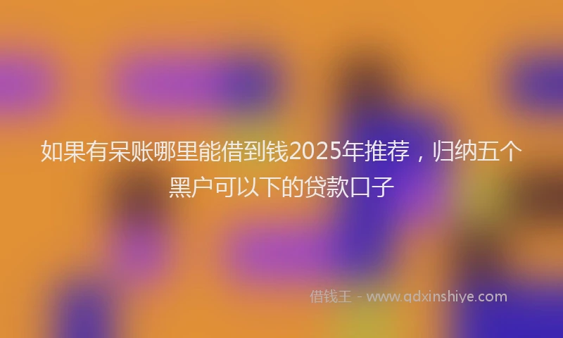 如果有呆账哪里能借到钱2025年推荐，归纳五个黑户可以下的贷款口子
