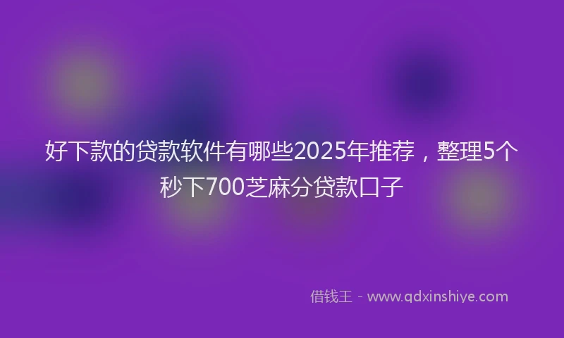好下款的贷款软件有哪些2025年推荐，整理5个秒下700芝麻分贷款口子