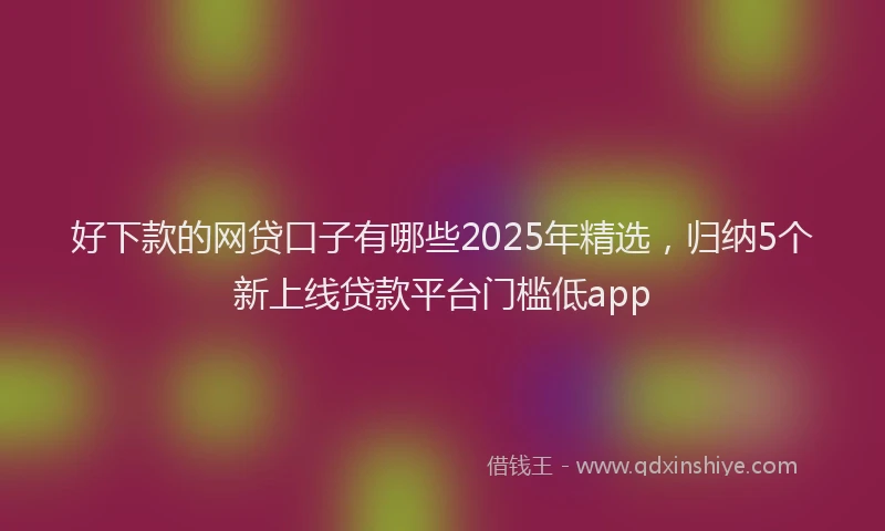 好下款的网贷口子有哪些2025年精选，归纳5个新上线贷款平台门槛低app