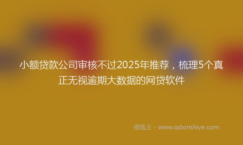 小额贷款公司审核不过2025年推荐，梳理5个真正无视逾期大数据的网贷软件