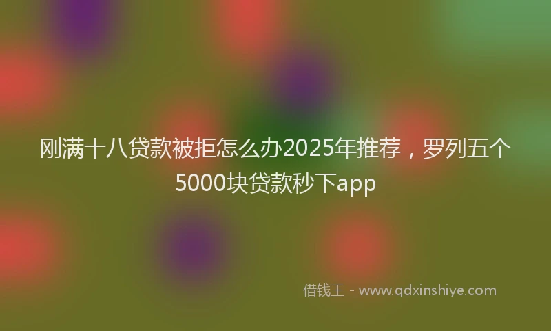 刚满十八贷款被拒怎么办2025年推荐，罗列五个5000块贷款秒下app
