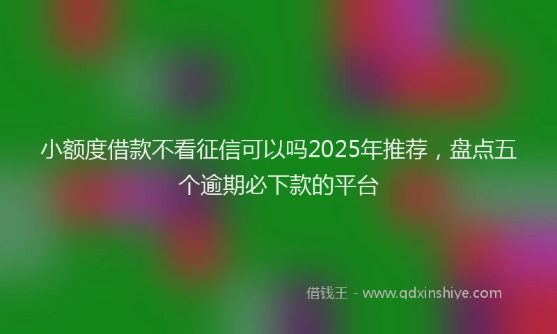 小额度借款不看征信可以吗2025年推荐，盘点五个逾期必下款的平台